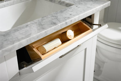 72" Double Sink Vanity Cabinet with Carrara White Marble or Blue Limestone Countertop