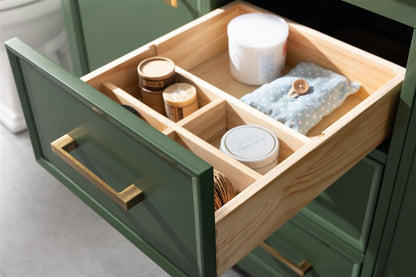 54" Double Sink Vanity Cabinet with Carrara White Marble or Blue Limestone Countertop