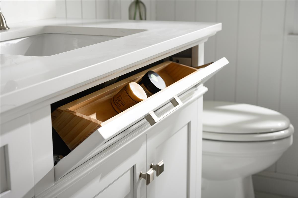 80" Double Sink Vanity Cabinet with Carrara White Quartz Countertop