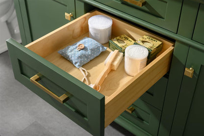 60" Double Sink Vanity Cabinet with Carrara White Marble or Blue Limestone Countertop