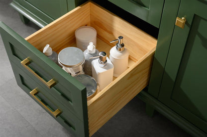 60" Double Sink Vanity Cabinet with Carrara White Marble or Blue Limestone Countertop