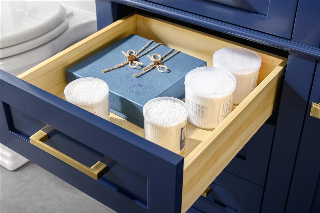 60" Single Sink Vanity Cabinet with Carrara White Marble or Blue Limestone Countertop