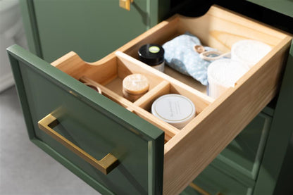 36" Single Sink Vanity Cabinet with Carrara White Marble or Blue Limestone Countertop