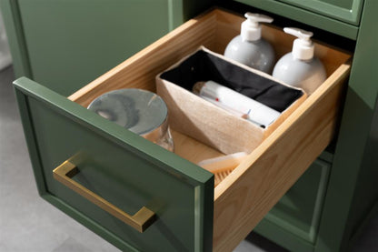 36" Single Sink Vanity Cabinet with Carrara White Marble or Blue Limestone Countertop