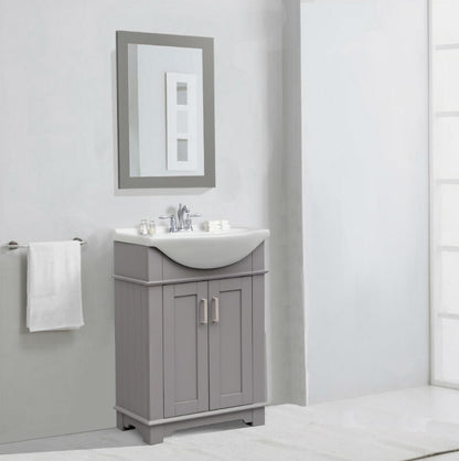 24" Space Saving Single Sink Bathroom Vanity