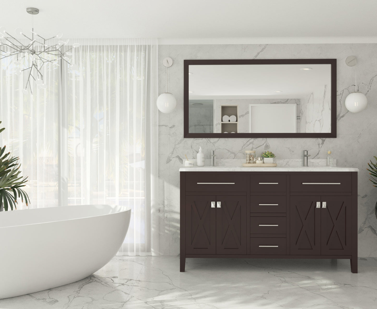 Wimbledon Collection 60" Double Sink Bathroom Vanity