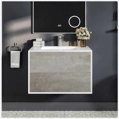 Vienna 36"W x 19"D Wall Mount Bathroom Vanity with Acrylic Countertop and Integrated Sink