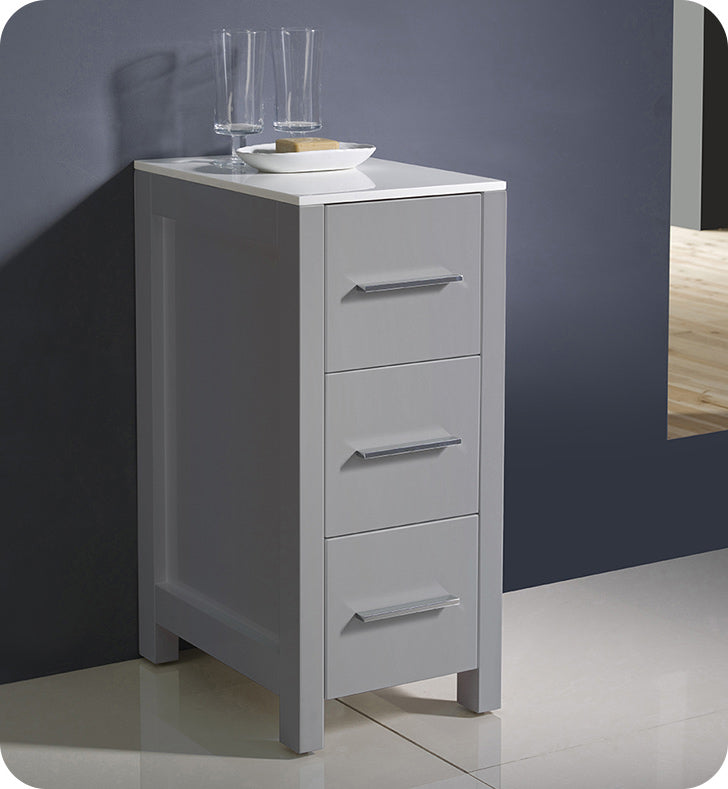 Torino 12" Bathroom Linen Side Cabinet