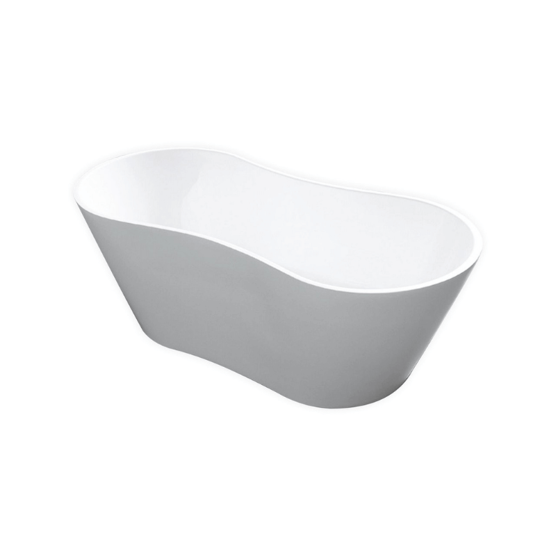 Kube Onde 67'' White Freestanding Bathtub