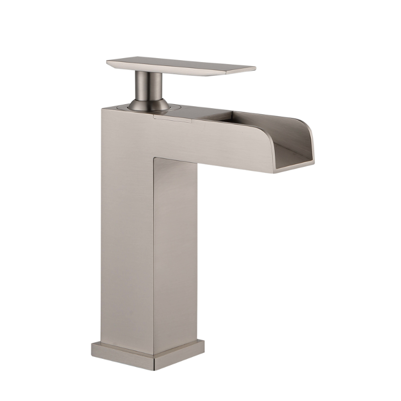 Modern Single Hole Waterfall Faucet with Drain