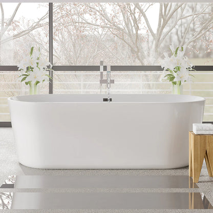 Eviva Chloe Freestanding 59 in. Acrylic Bathtub in White