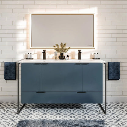 Moma 48"W x 18"D Freestanding Bathroom Vanity with Solid Surface Countertop and Integrated Sink