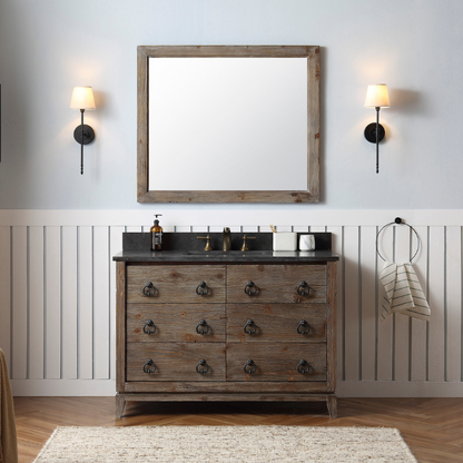 48" Solid Wood Single Sink Vanity with Moon Stone Top