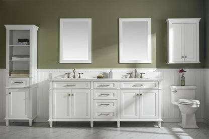 80" Double Sink Vanity Cabinet with Carrara White Quartz Countertop