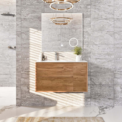 Eviva Prancer 36 inch Solid Oak Wall Mount Bathroom Vanity