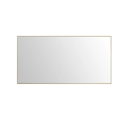 Eviva Gold 60"W x 30"H Rectangular Mirror with Gold Aluminum Frame