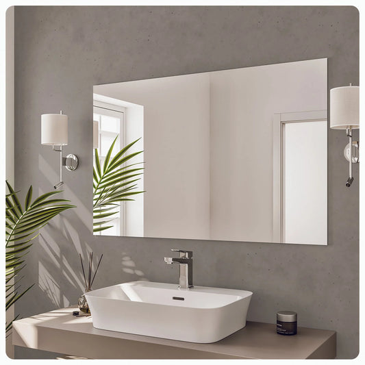 Eviva Sleek 42"W x 30"H Rectangular Frameless Mirror