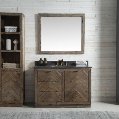 48" Wood Single Sink Vanity with Moon Stone Top