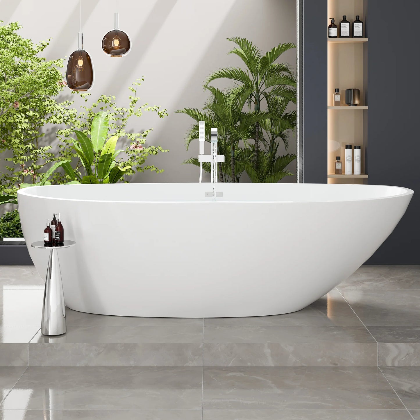 Eviva Sarah Free Standing 67" Acrylic Bathtub