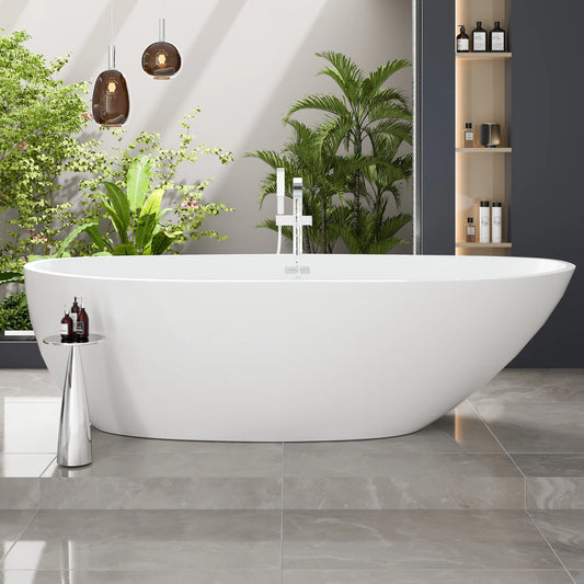 Eviva Sarah Free Standing 67" Acrylic Bathtub