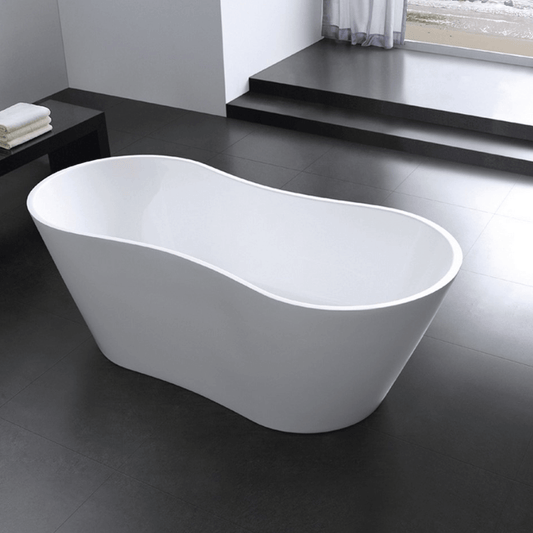 Kube Onde 67'' White Freestanding Bathtub