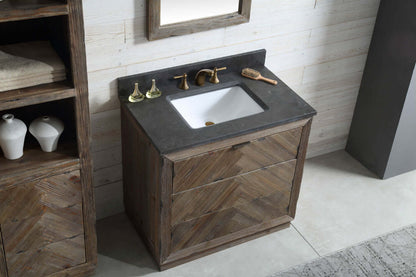 36" Wood Single Sink Vanity with Moon Stone Top