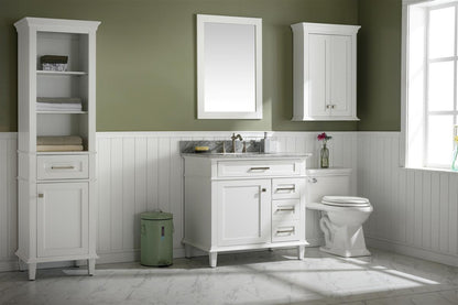 36" Single Sink Vanity Cabinet with Carrara White Marble or Blue Limestone Countertop