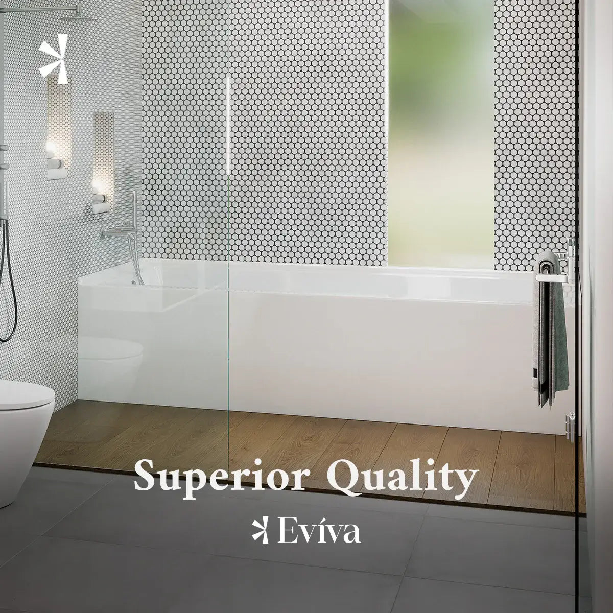 Eviva Nova Alcove 60 in. Acrylic Bathtub with Left Hand Drain