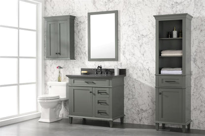 36" Single Sink Vanity Cabinet with Carrara White Marble or Blue Limestone Countertop