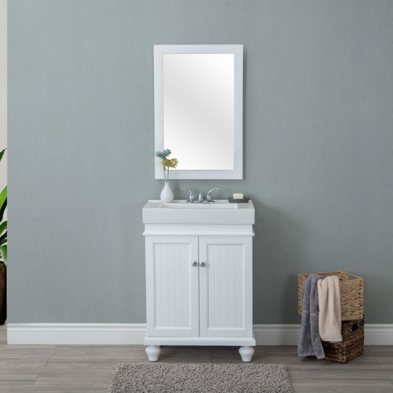 24" Space Saving Single Sink Bathroom Vanity