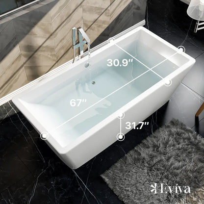 Eviva Rachel Free Standing 67" Acrylic Bathtub