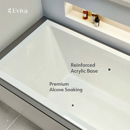 Eviva Teddy Drop-in Acrylic Bathtub 59" x 31.5" White (No Drain)