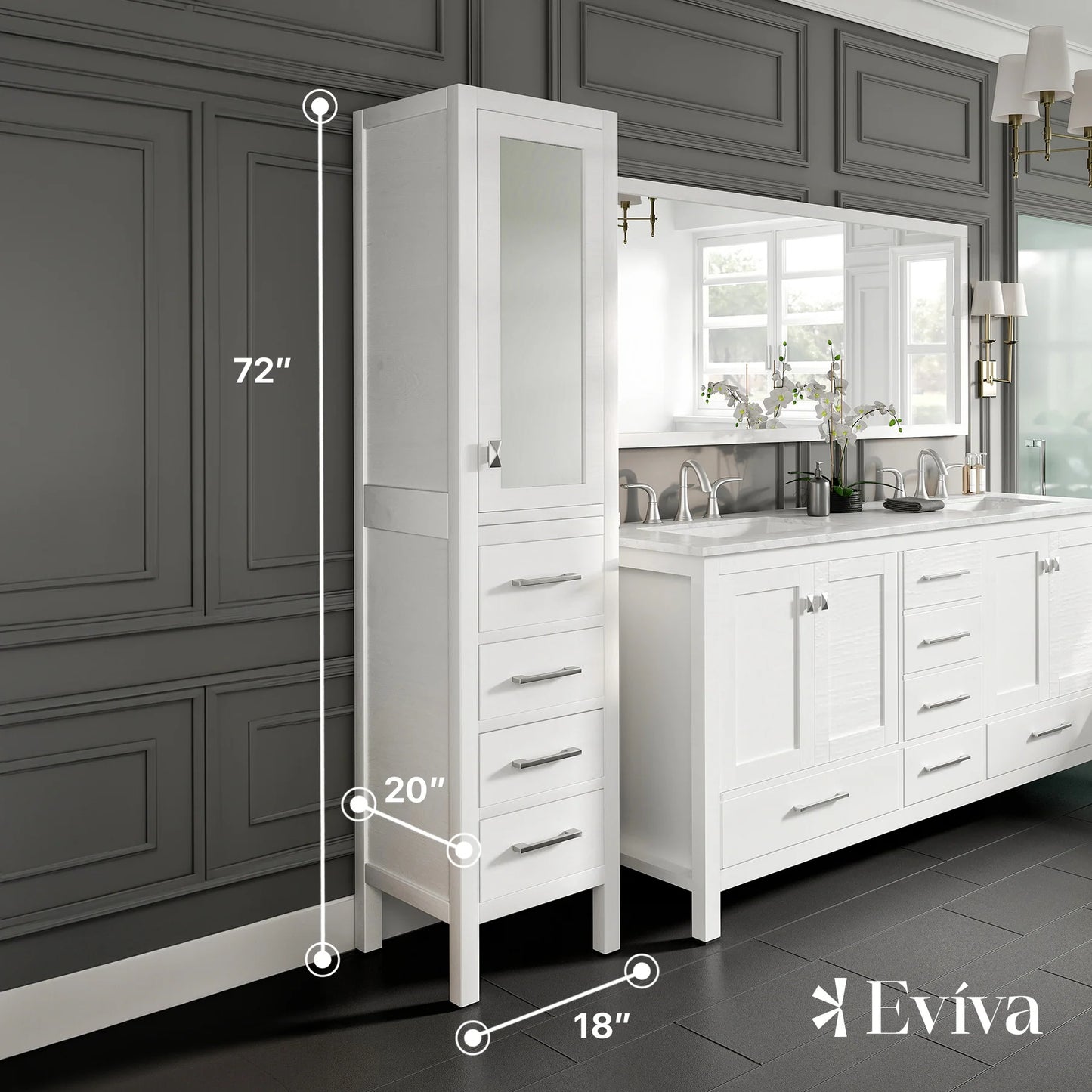 Eviva Aberdeen 18" Freestanding Side Cabinet