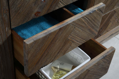 60" Wood Double Sink Vanity with Moonstone Top