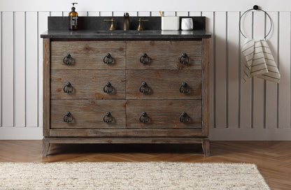 48" Solid Wood Single Sink Vanity with Moon Stone Top