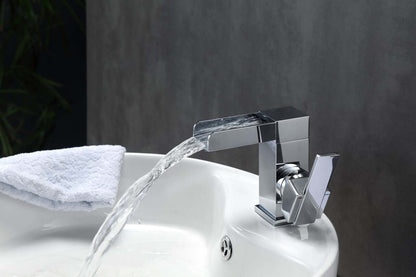 Aqua Fontana Single Lever Waterfall Faucet Chrome Finish