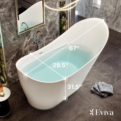 Eviva Lisa Freestanding 67" Acrylic Bathtub