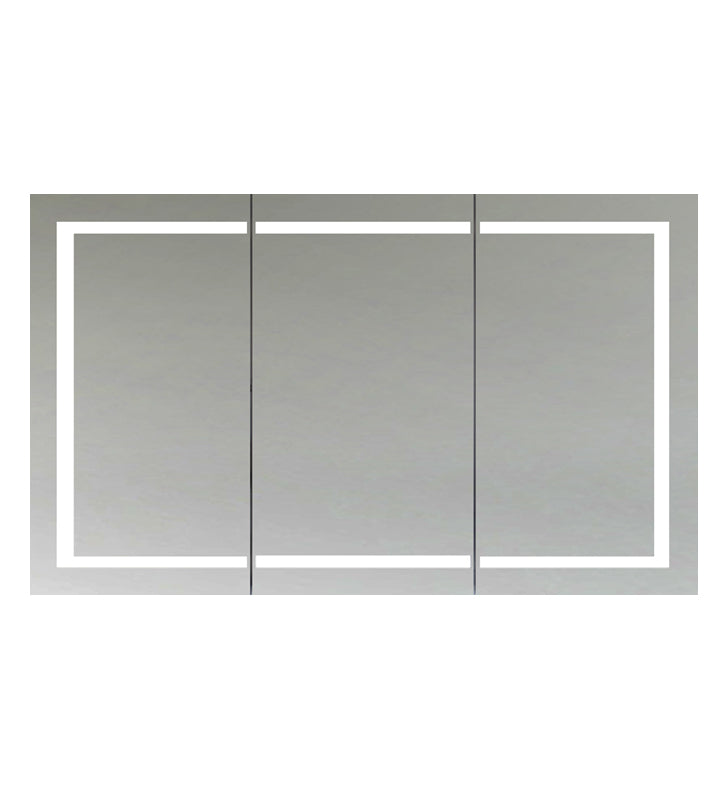 Spazio 59" Wide by 36" Tall Bathroom Medicine Cabinet with LED Lighting