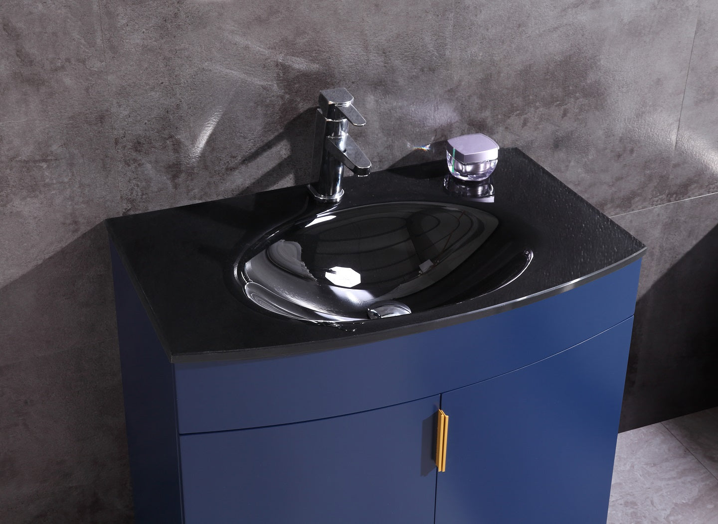 30" Single Sink Freestanding Bathroom Vanity - PVC and Tempered Glass