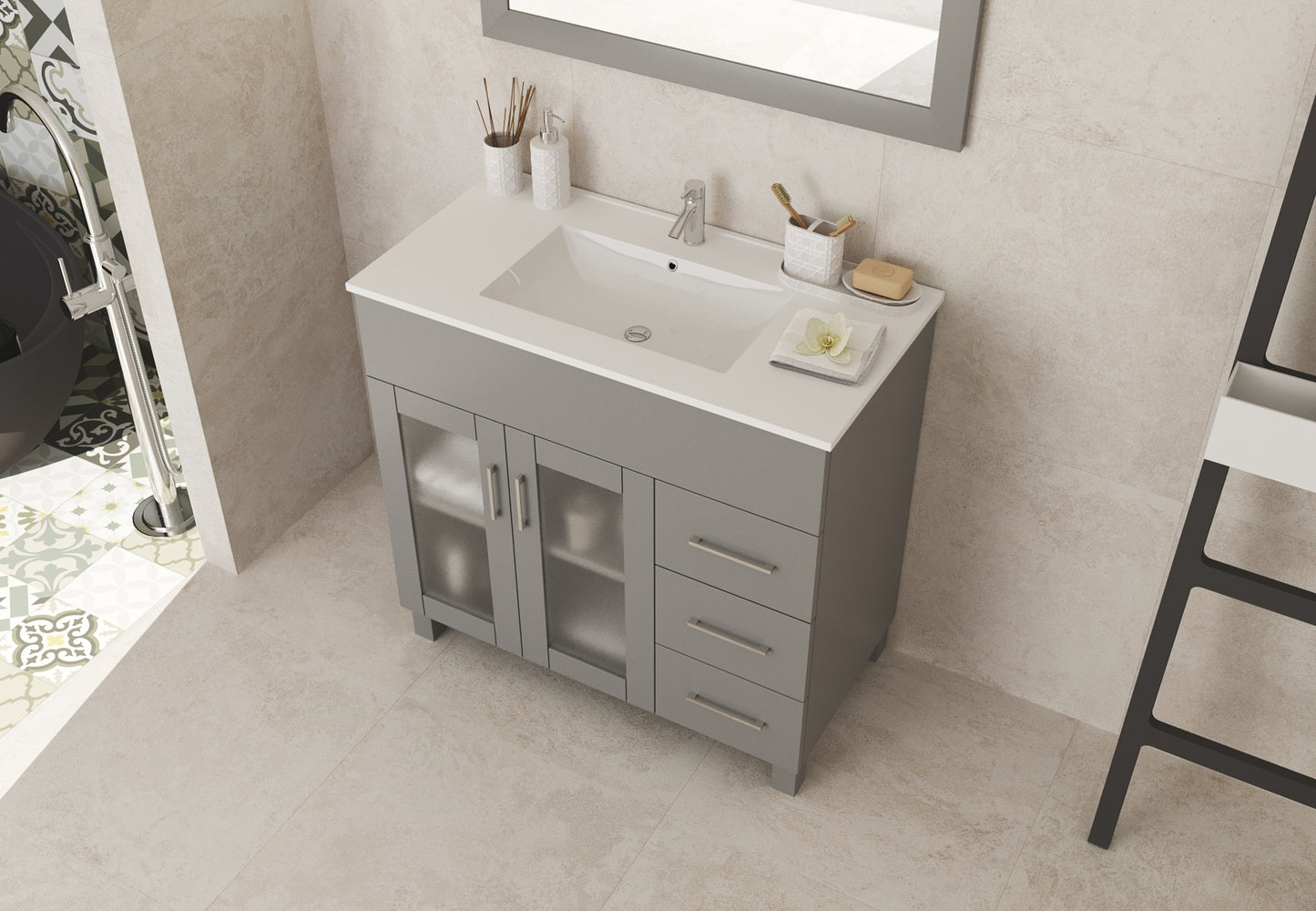 Nova Collection 36" Vanity with Ceramic Basin Countertop