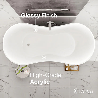 Eviva Smile Free Standing 67" Acrylic Bathtub