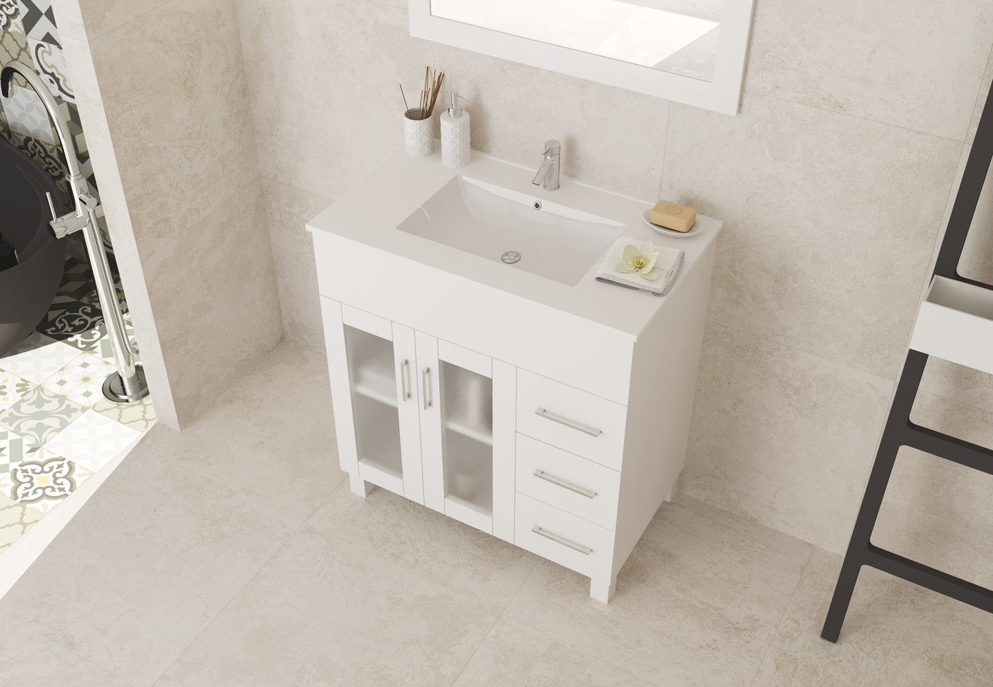 Nova Collection 32" Vanity with Ceramic Basin Countertop