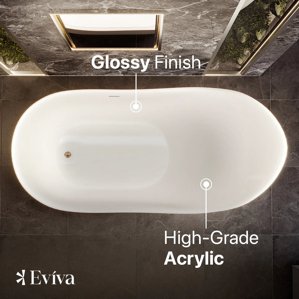 Eviva Lisa Freestanding 67" Acrylic Bathtub