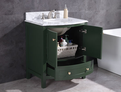 36" Vogue Green Single Sink Freestanding Bathroom Vanity - PVC