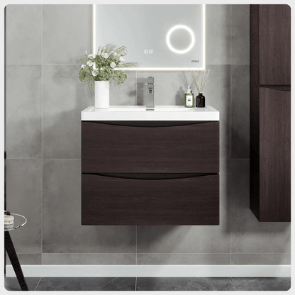 Eviva Smile 30" Wall Mount Modern Bathroom Vanity Set with Integrated White Acrylic Sink