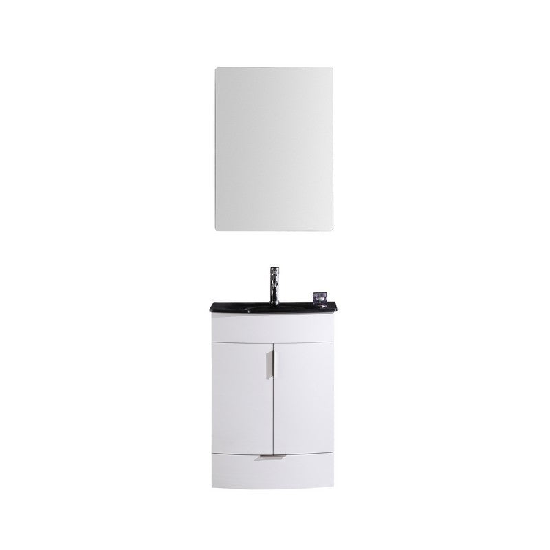 24" Single Sink Freestanding Bathroom Vanity - PVC and Tempered Glass