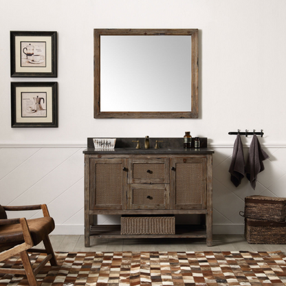 48" Solid Wood Single Sink Vanity with Moon Stone Top