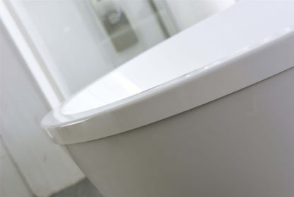 67.3" Freestanding White Acrylic Bathtub