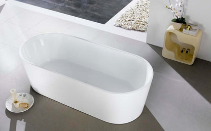 Kube Ovale 63'' White Freestanding Bathtub