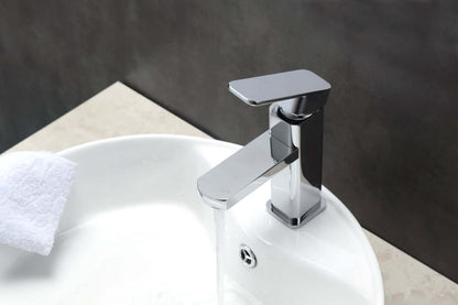 Aqua Soho Single Hole Mount Bathroom Vanity Faucet Chrome Finish